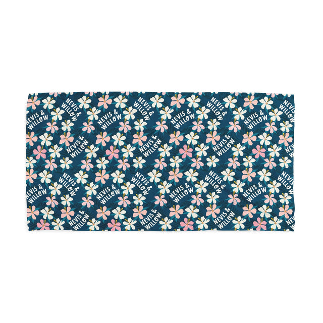 TROPICAL FLOWER CUSTOM DOG TOWEL