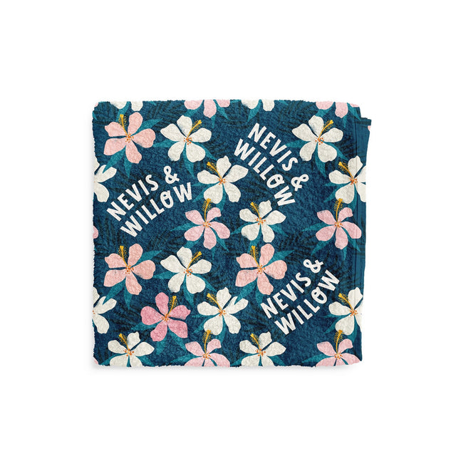 TROPICAL FLOWER CUSTOM DOG TOWEL