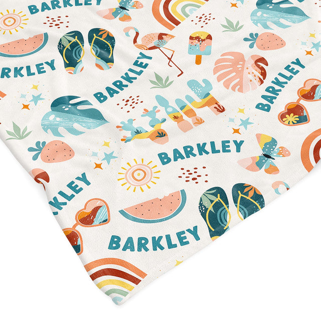 TROPICAL PRINT CUSTOM DOG BLANKET
