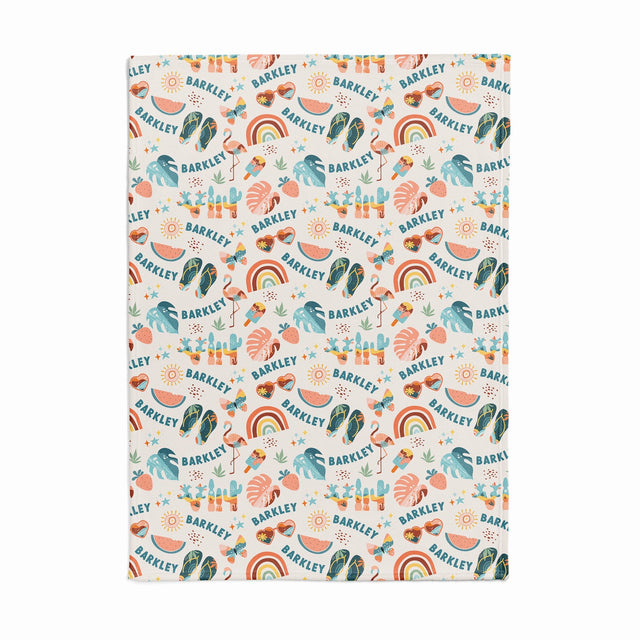 TROPICAL PRINT CUSTOM DOG BLANKET
