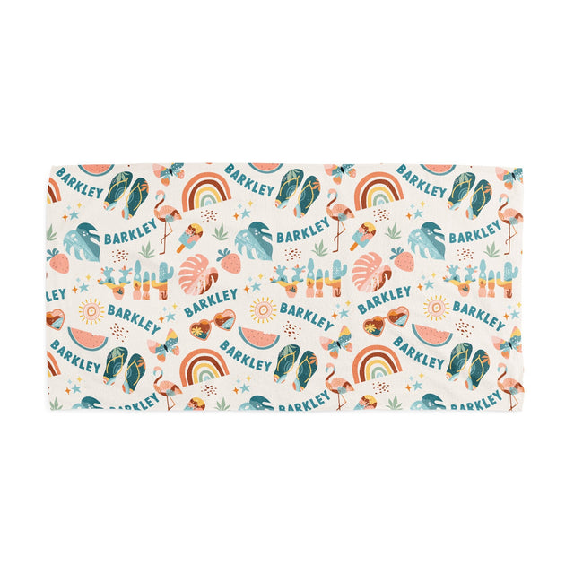 TROPICAL PRINT CUSTOM DOG TOWEL