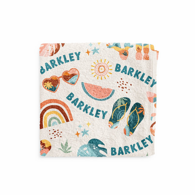 TROPICAL PRINT CUSTOM DOG TOWEL