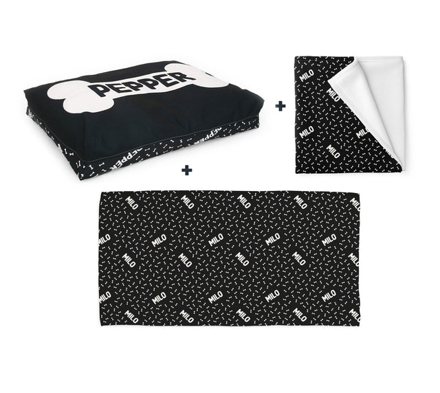 PERSONALISED PET BUNDLE - BONES BLACK
