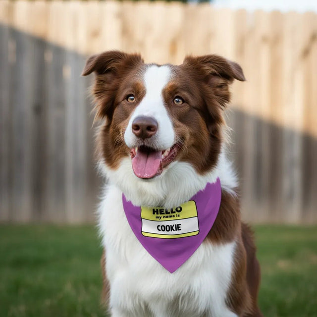 Hello Name Sign - Custom Pet Bandana - Fuzzhous
