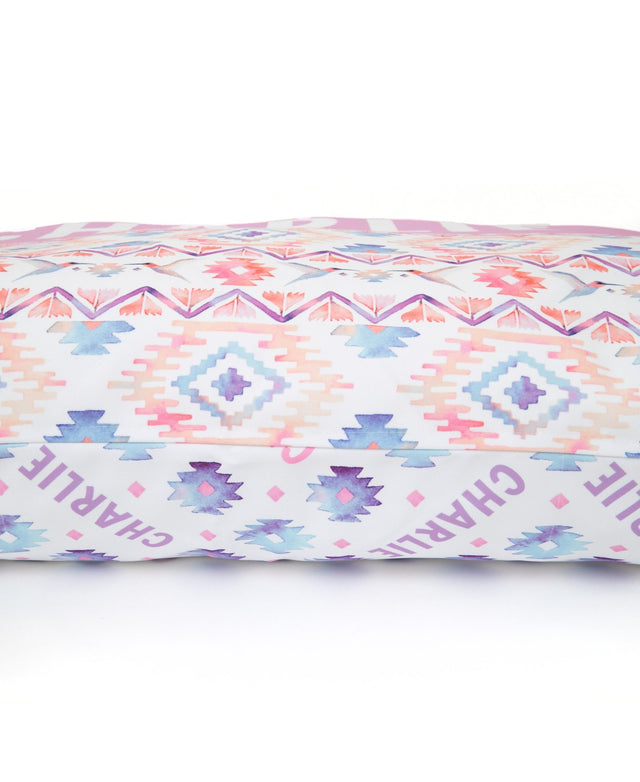 BLUE AZTEC PERSONALISED DOG BED