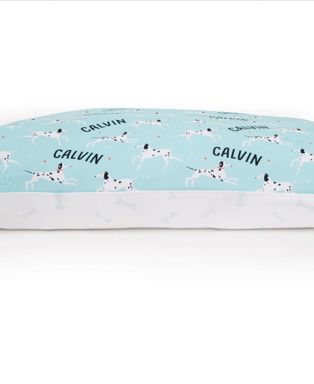 BLUE DALMATION PERSONALISED DOG BED