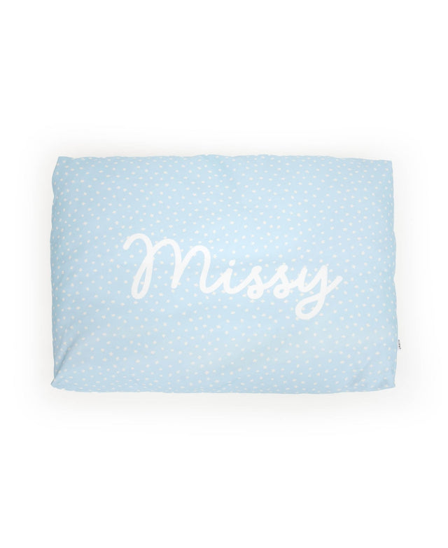 BLUE FLORAL PERSONALISED DOG BED