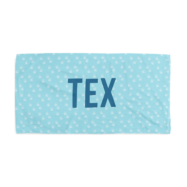 BLUE MULTI DOG PRINT CUSTOM DOG TOWEL