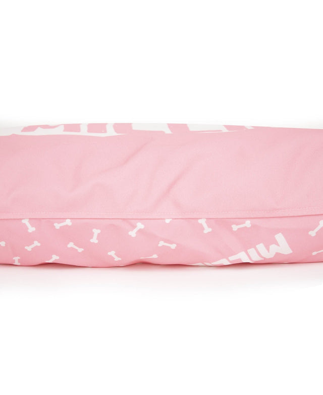 BONES PINK PERSONALISED DOG BED