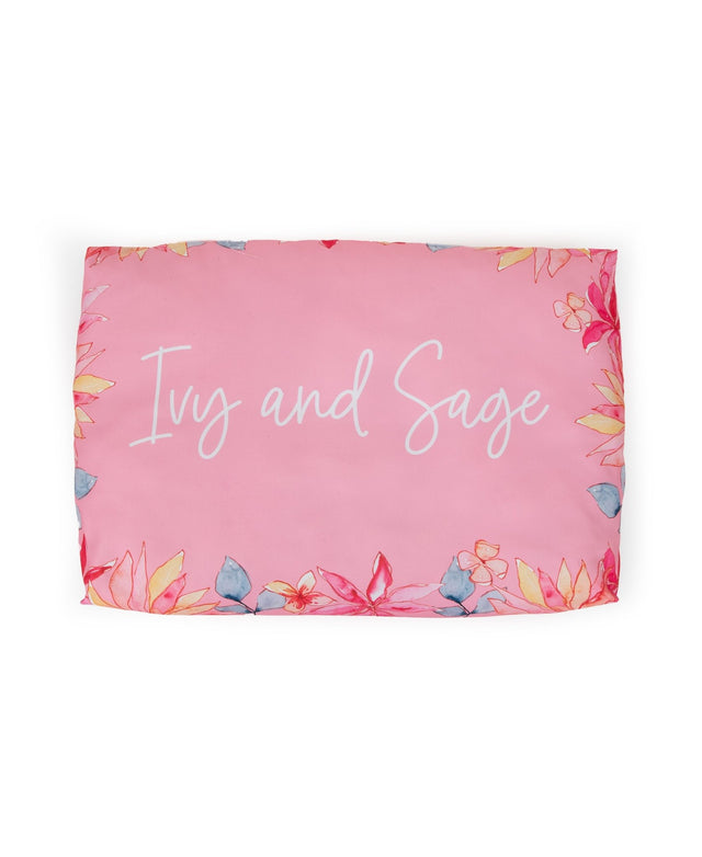 PINK FLOWER PERSONALISED DOG BED